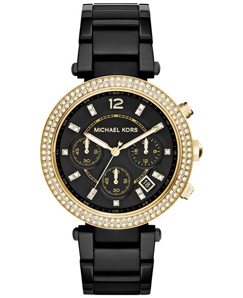 michael kors watch women's black and gold|black and gold female watch.